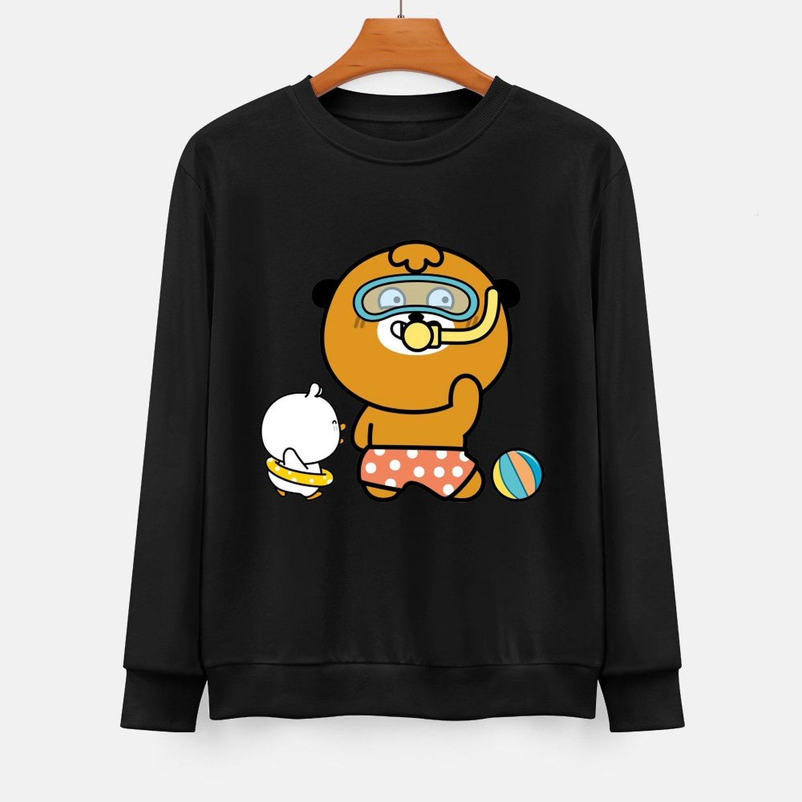 Front Patterned Long Sleeve TopIndoor Crisp Print